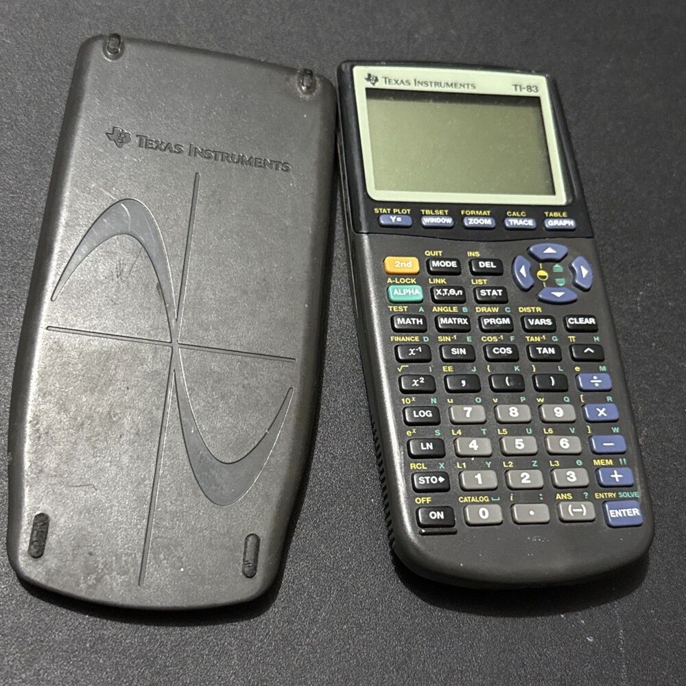 Texas Instruments TI-83 Graphing Calculator w/ Slide Cover Tested Works School